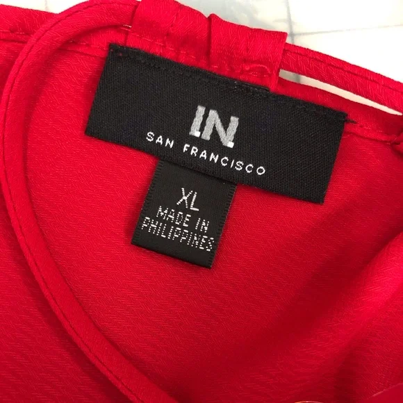 NWT I.N. San Franscisco Red Back Lace Top - Picture 12 of 16